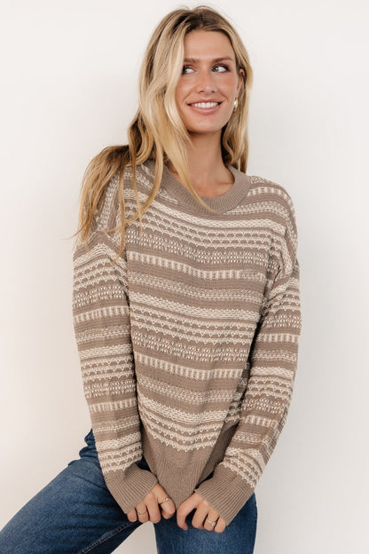 Jasleen Knit Sweater | Stone + Ivory