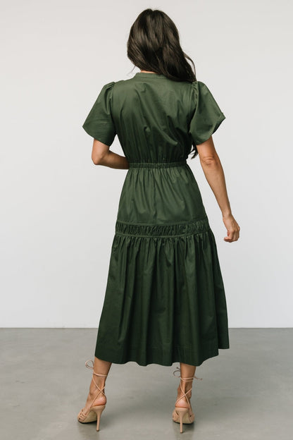 Jerrah Midi Dress | Deep Green