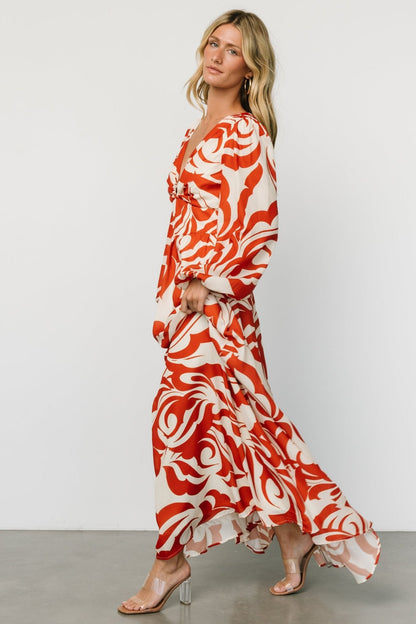 Jessica Maxi Dress | Cream + Rust