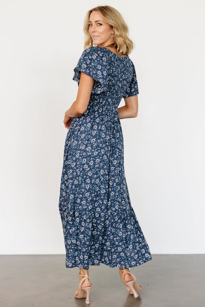 Joanie Smocked Dress | Blue Floral