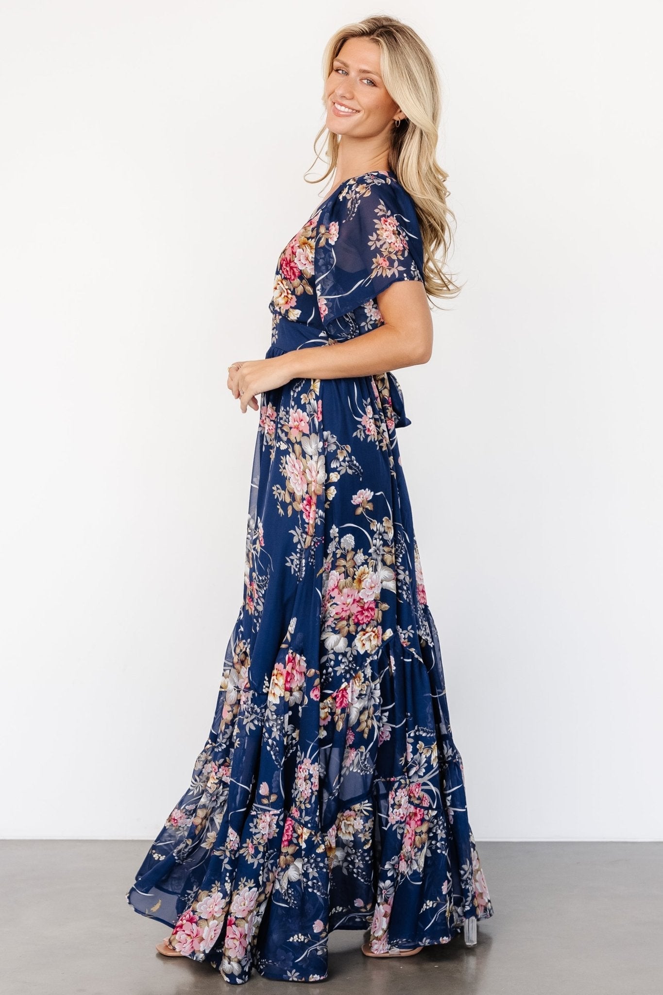 Katherine Maxi Dress | Navy + Pink Floral