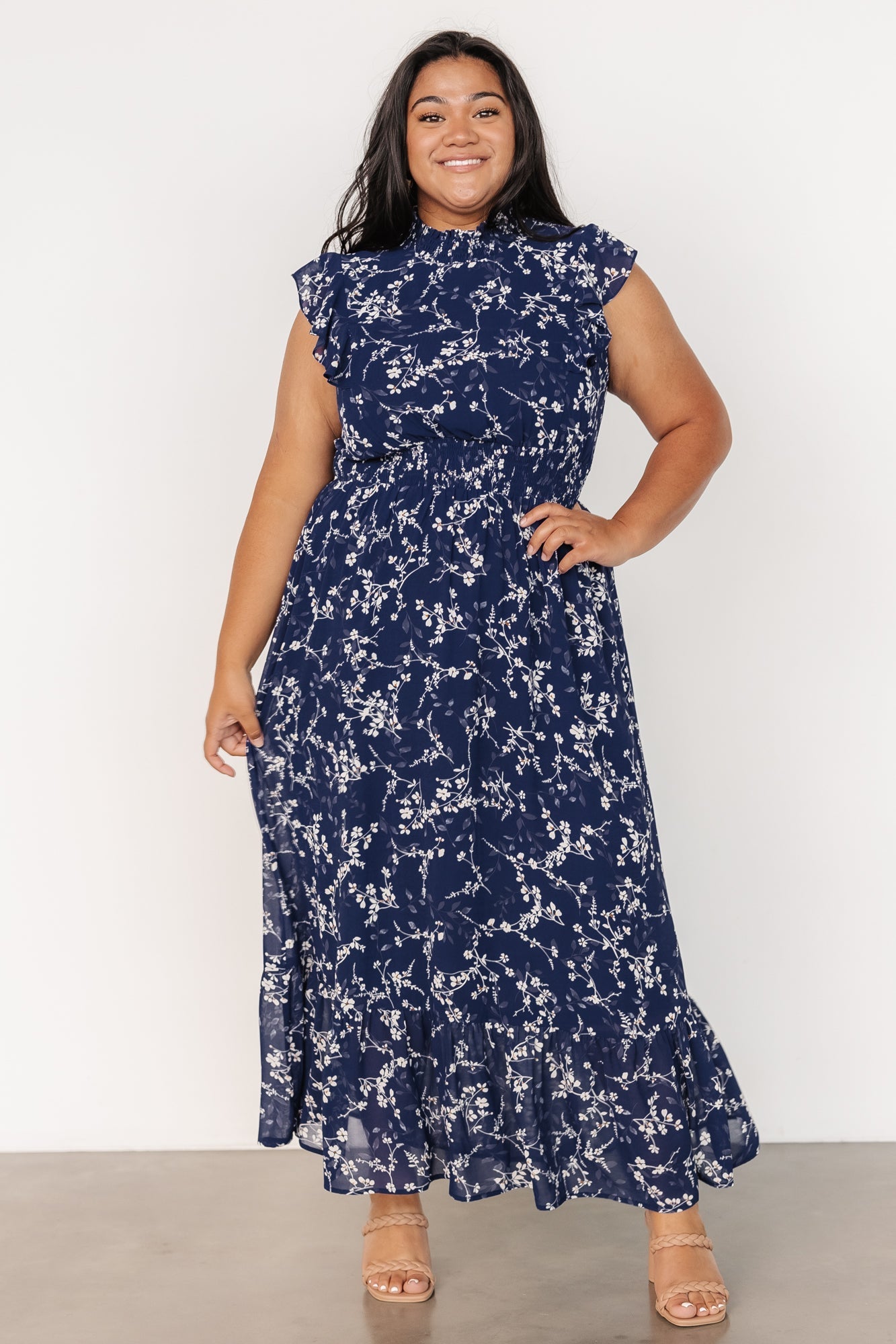 Kearny Ruffle Maxi Dress | Blue Floral