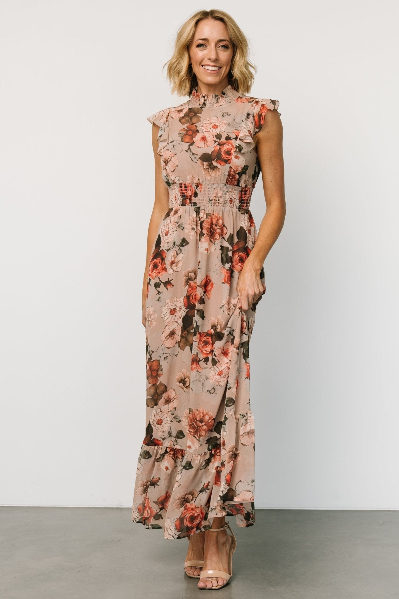 Kearny Ruffle Maxi Dress | Blush + Vintage Floral