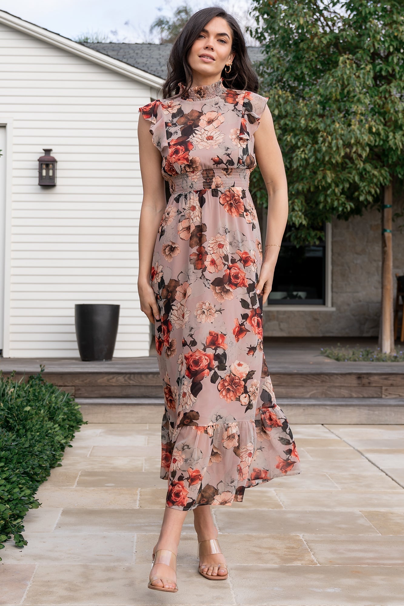 Kearny Ruffle Maxi Dress | Blush + Vintage Floral