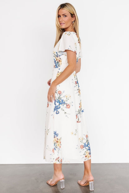 Kirsten Midi Dress | Cream Floral