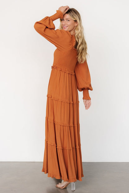 Lana Smocked Maxi Dress | Camel