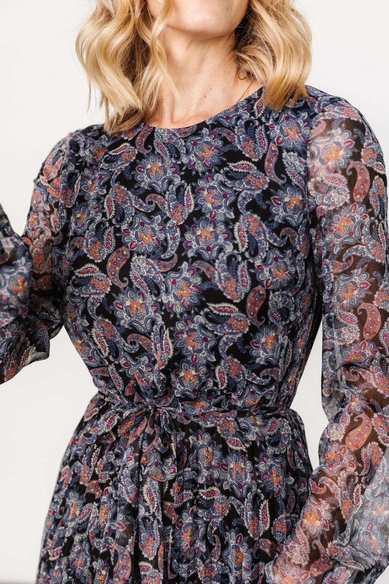 Laurie Midi Dress | Black Print