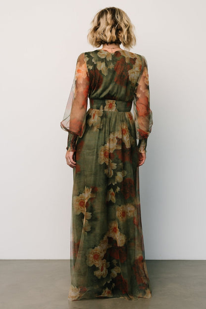 Layla Tulle Maxi Dress | Olive + Rust