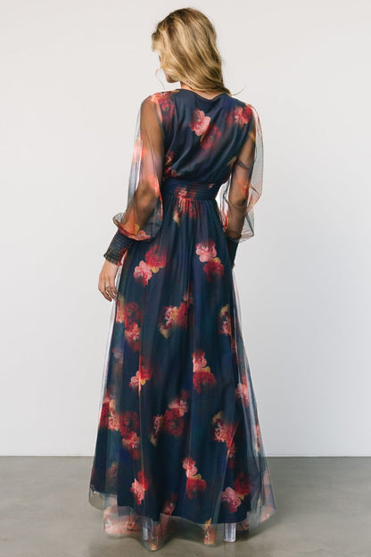 Layla Tulle Maxi Dress | Topaz Ombre Floral