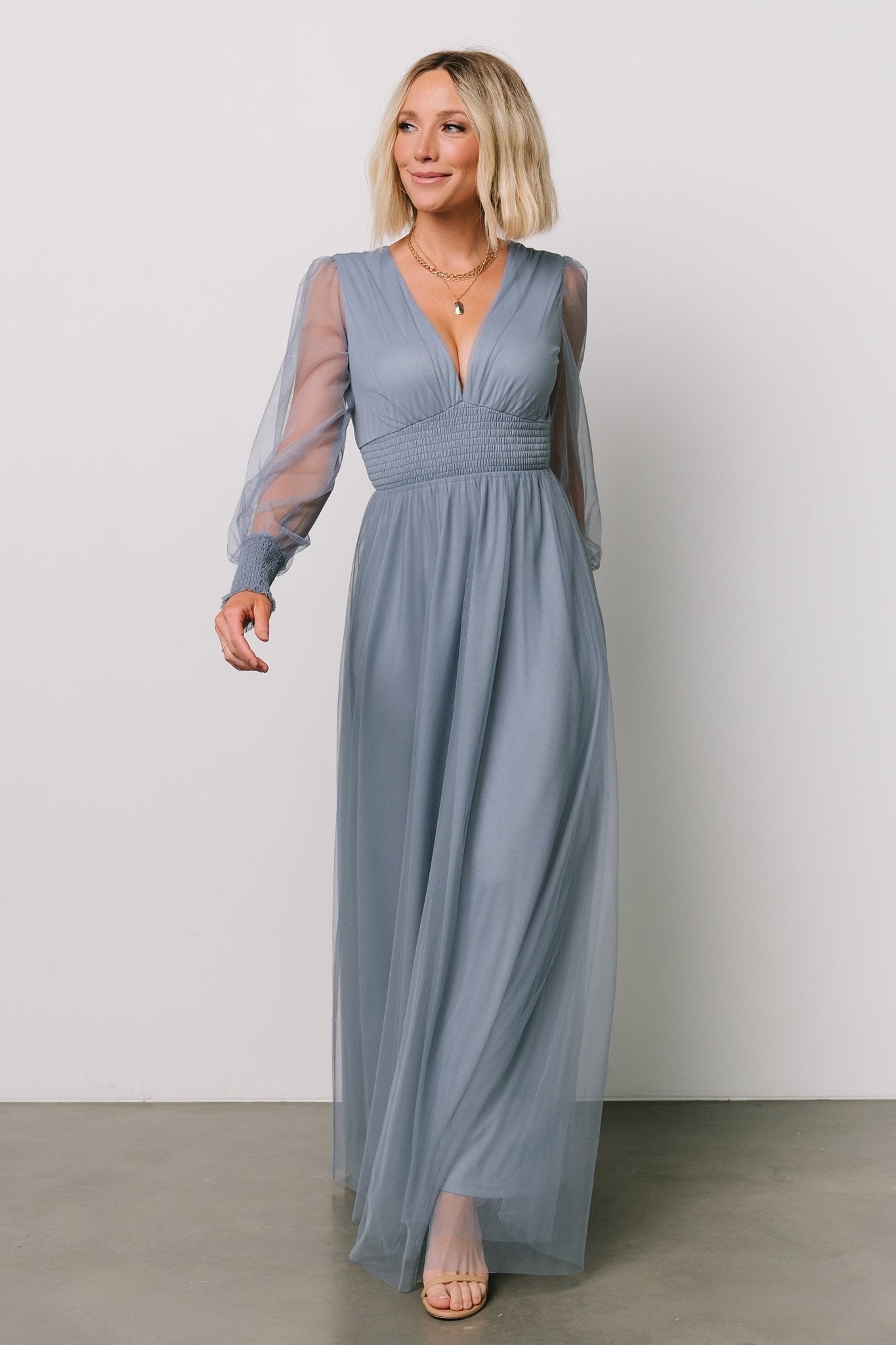Layla Tulle Maxi Dress | Whisper Blue