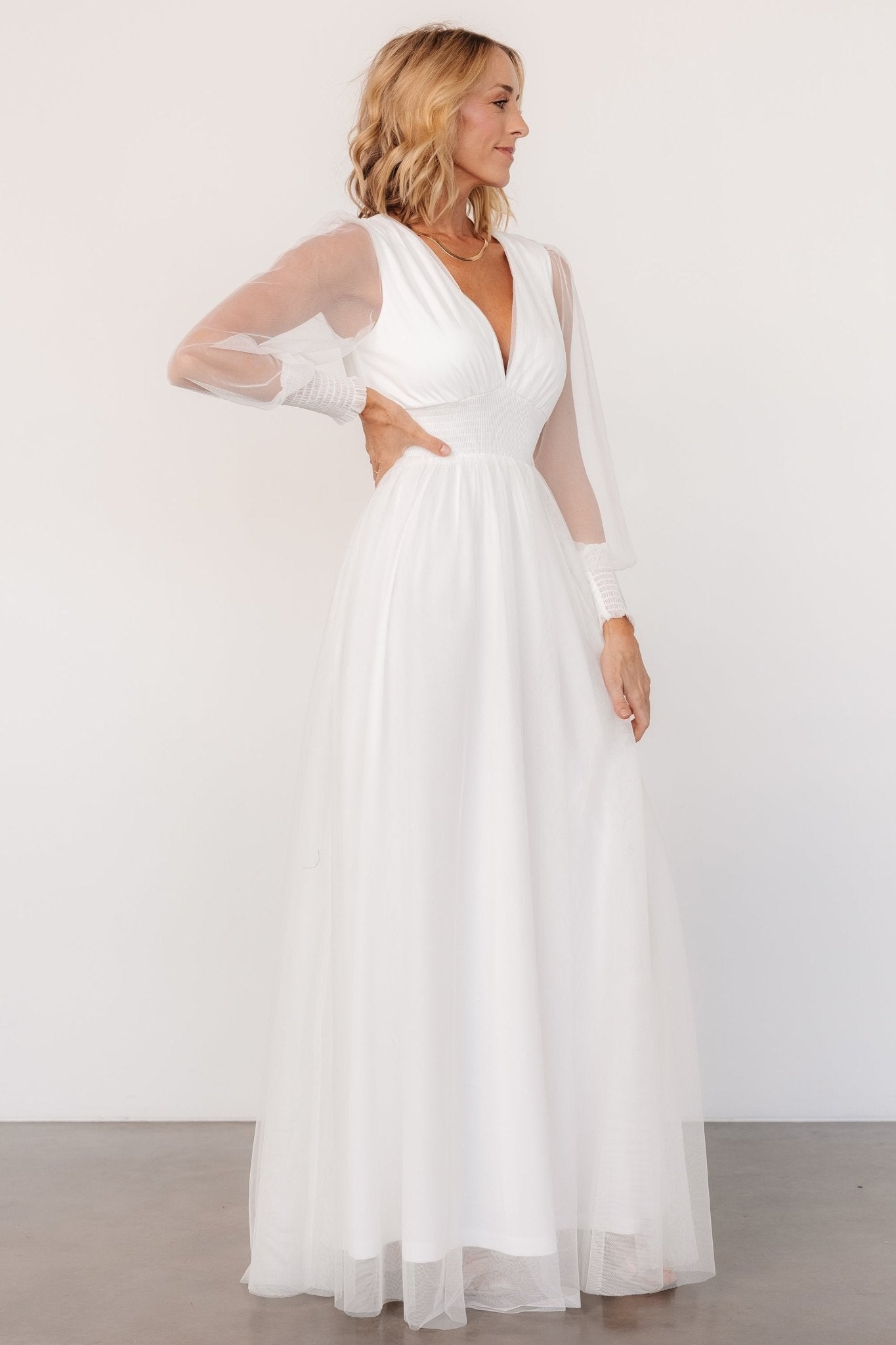 Layla Tulle Maxi Dress | White