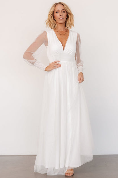 Layla Tulle Maxi Dress | White