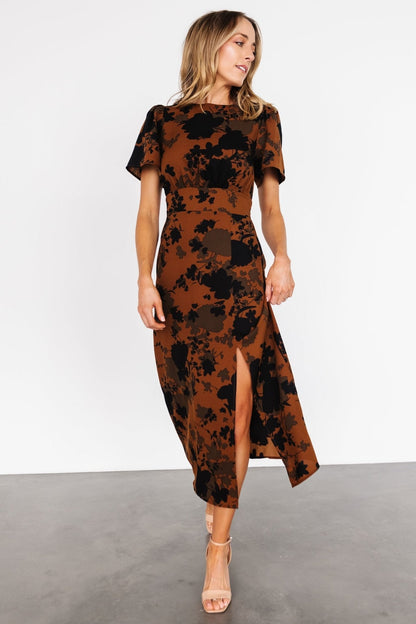 Lenni Midi Dress | Espresso Print