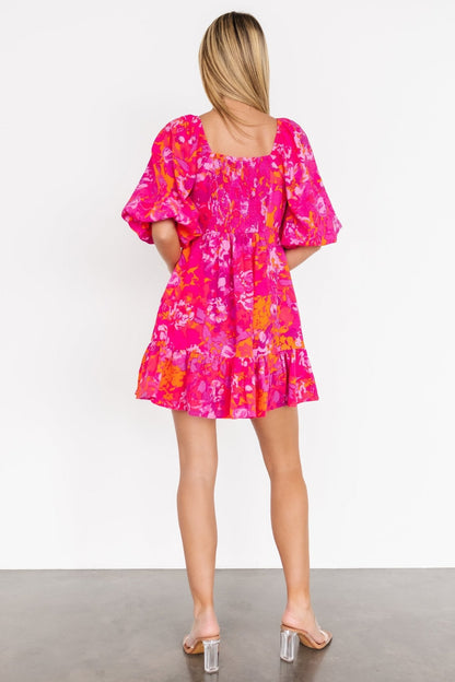 Levy Sweetheart Mini Dress | Fuchsia Multi