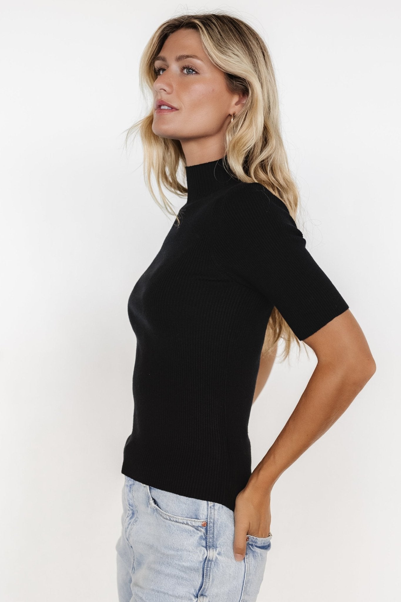 Liel Ribbed Top | Black