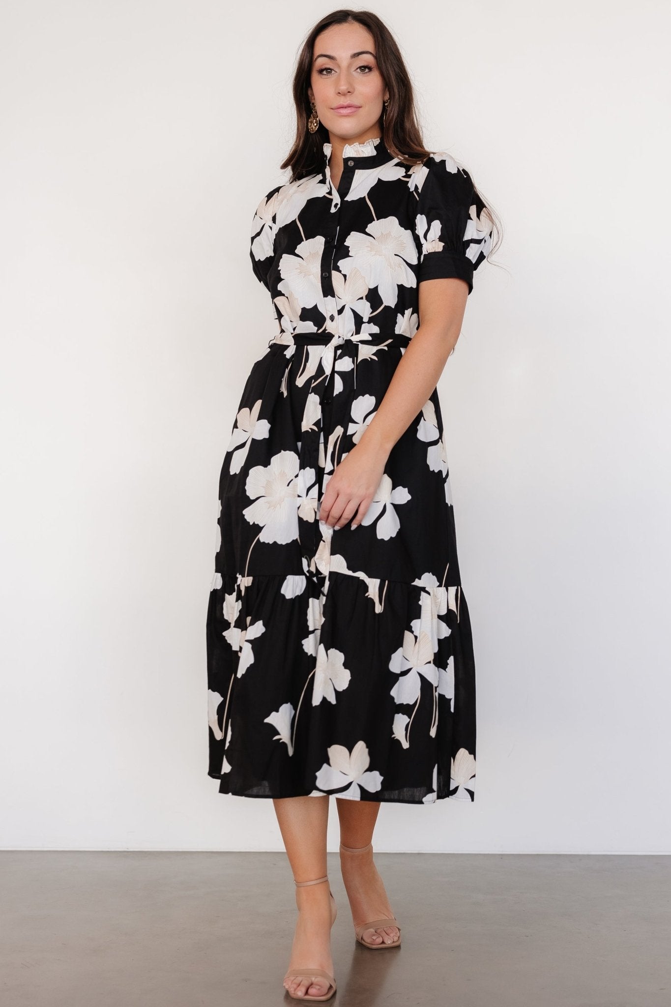 Loewe Button Dress | Black + Off White Floral