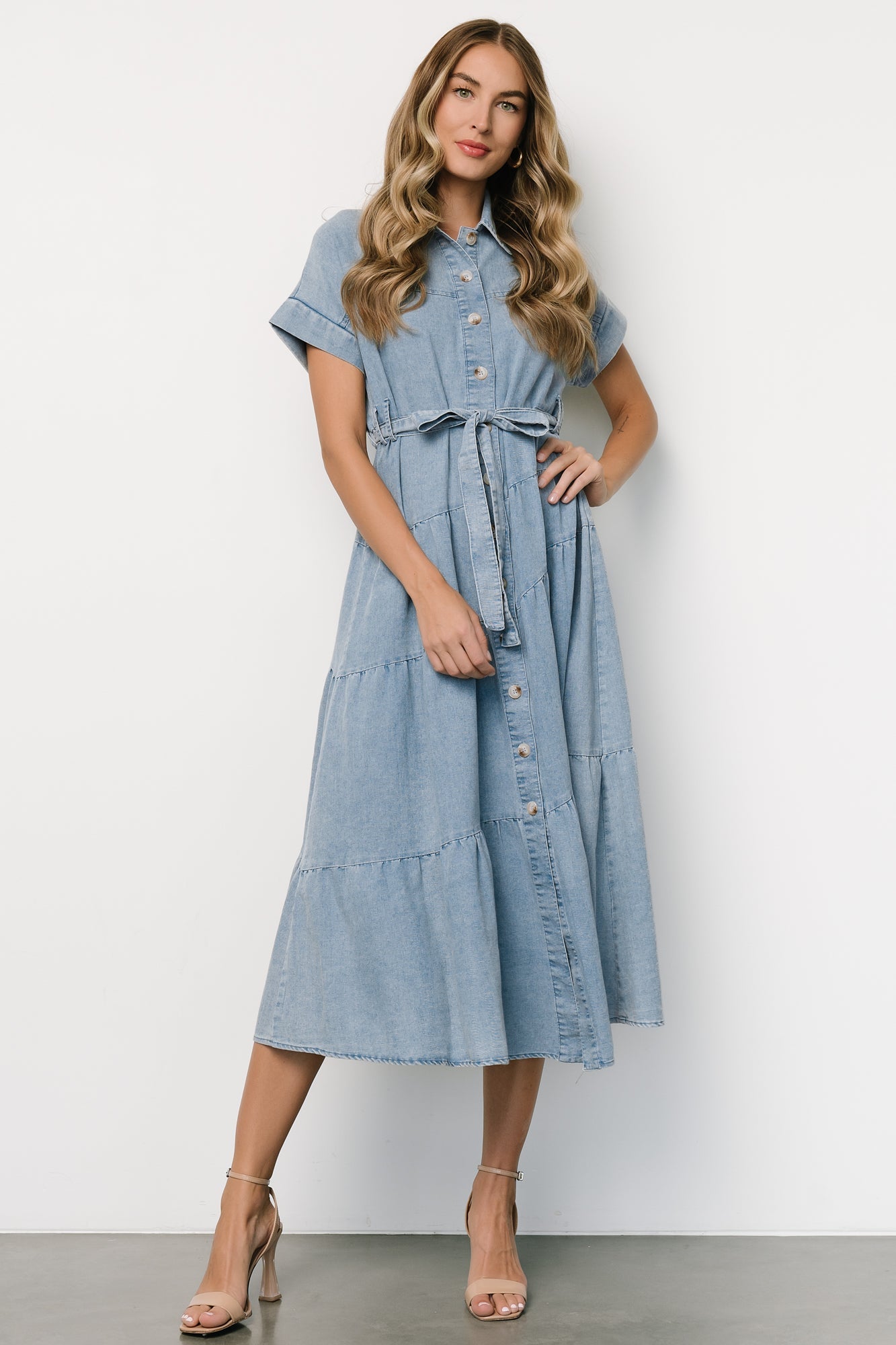Logan Button Up Dress | Denim