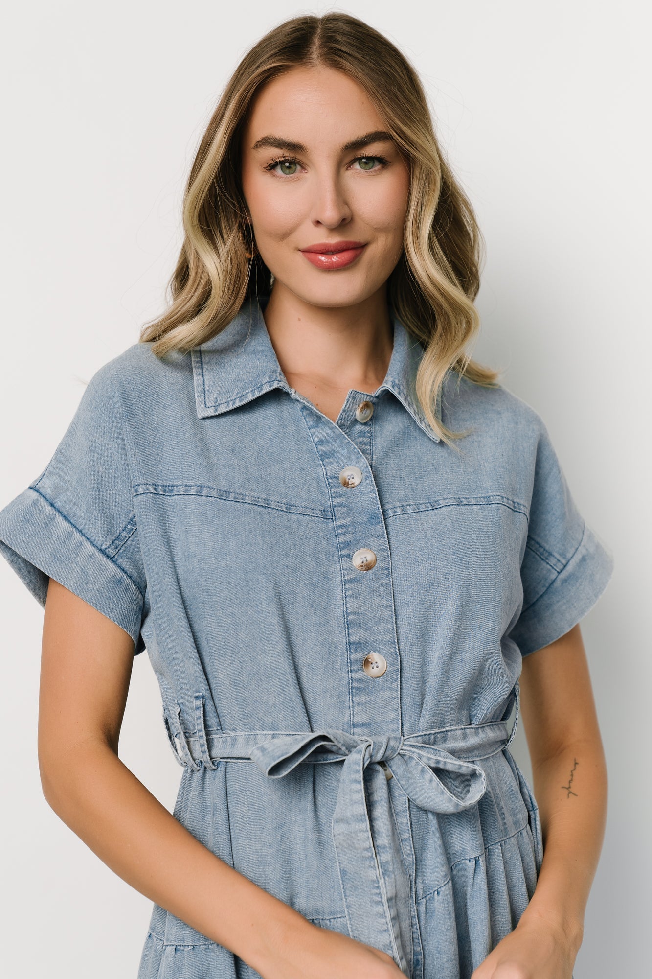 Logan Button Up Dress | Denim