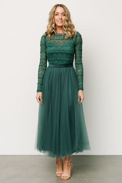 Lonnie Tulle Dress | Emerald