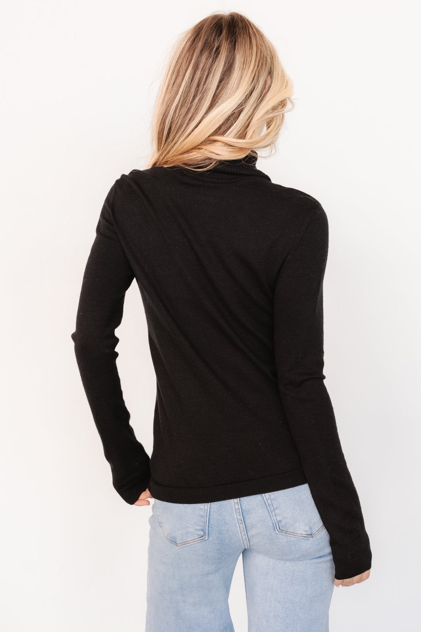 Lorelai Turtleneck Sweater Top | Black