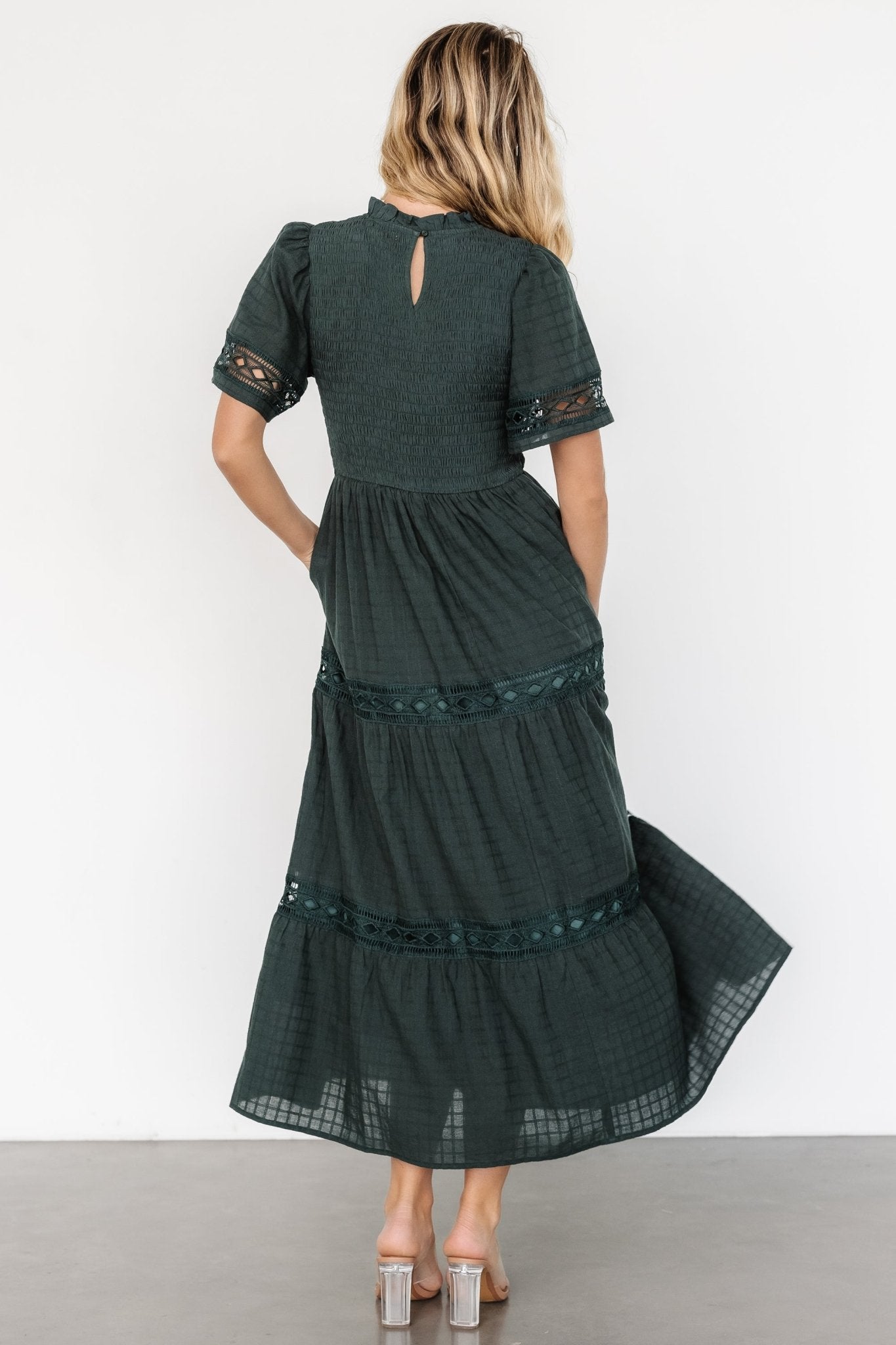 Loveland Geo Lace Maxi Dress | Dark Green
