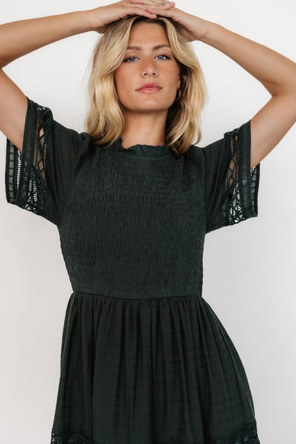 Loveland Geo Lace Maxi Dress | Dark Green