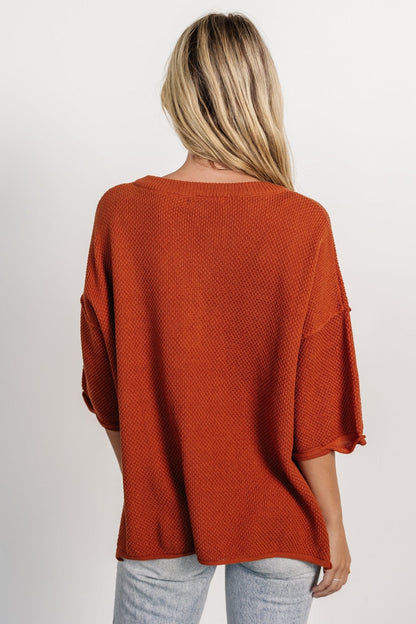 Maddock Knit Top | Rust