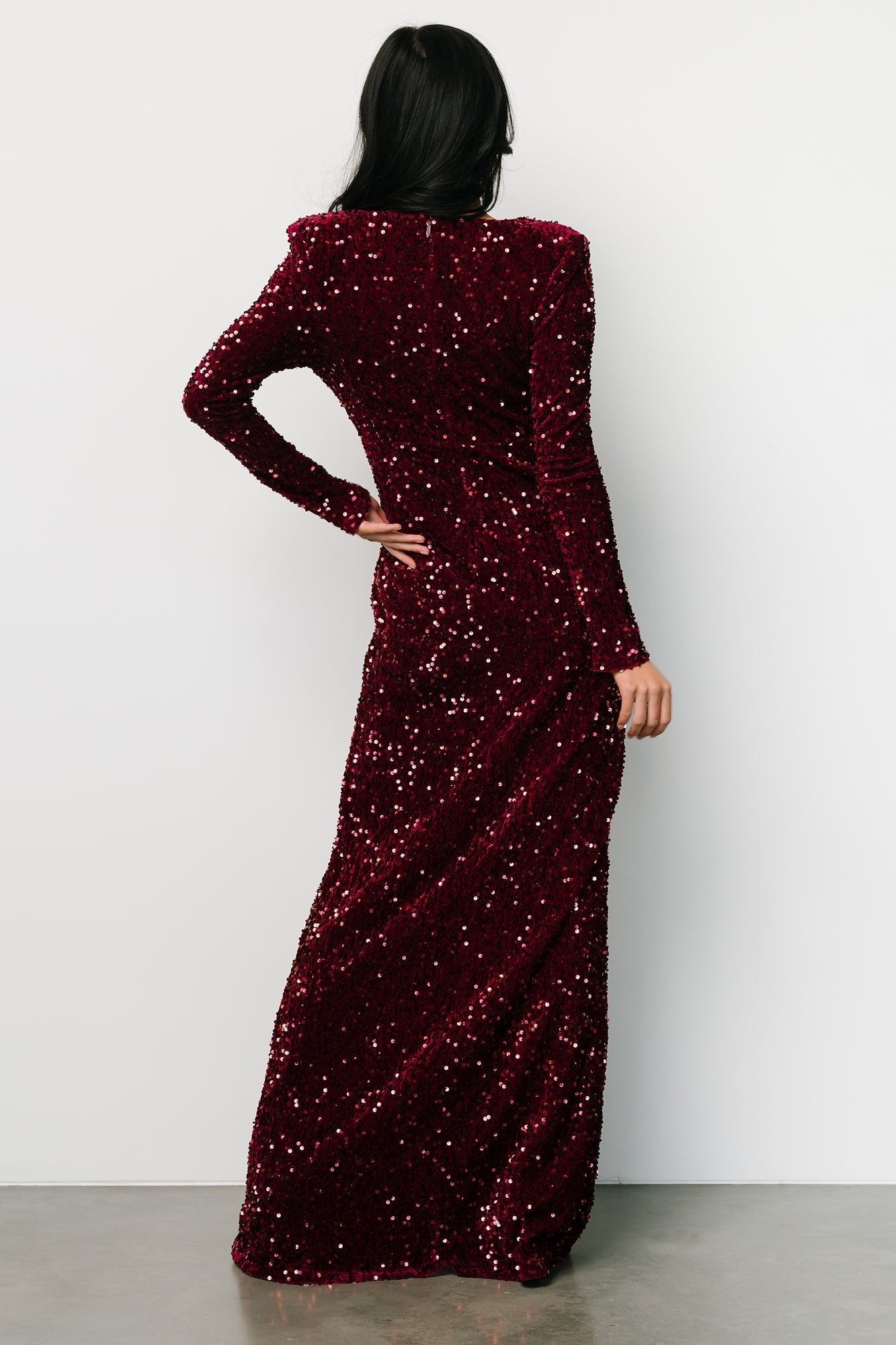 Madonna Sequin Maxi Dress | Burgundy