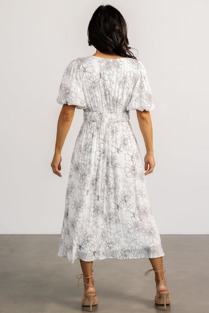 Makenna Midi Dress | Off White Print