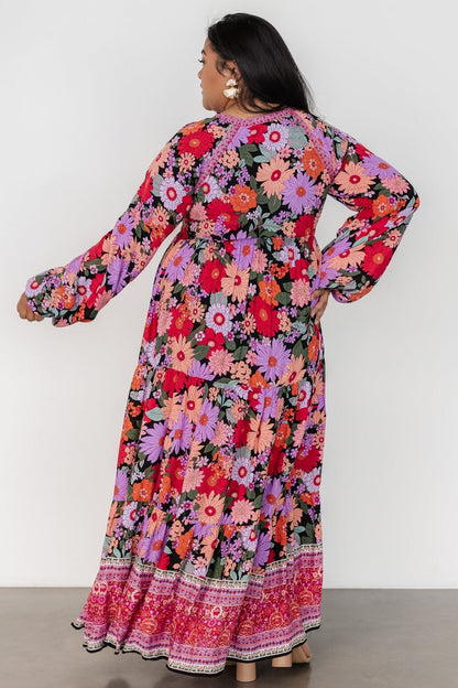 Malena Maxi Dress | Black Multi