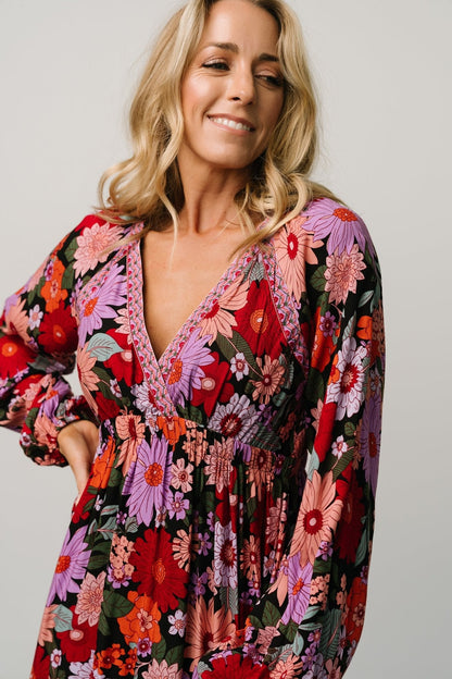 Malena Maxi Dress | Black Multi