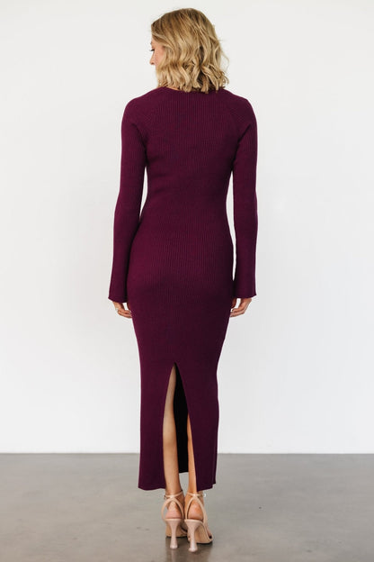 Marika Ribbed Dress | Wine