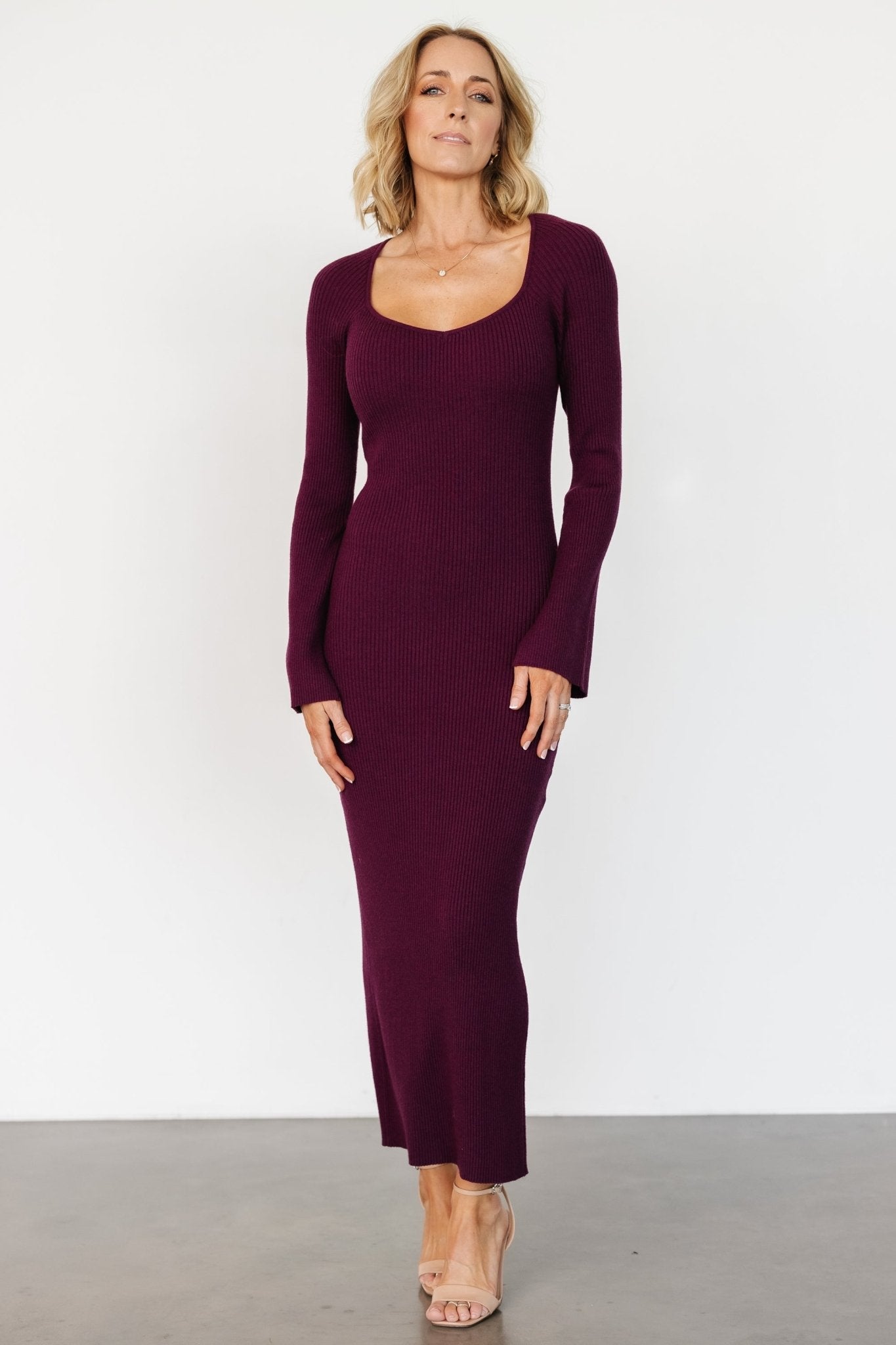 Marika Ribbed Dress | Wine