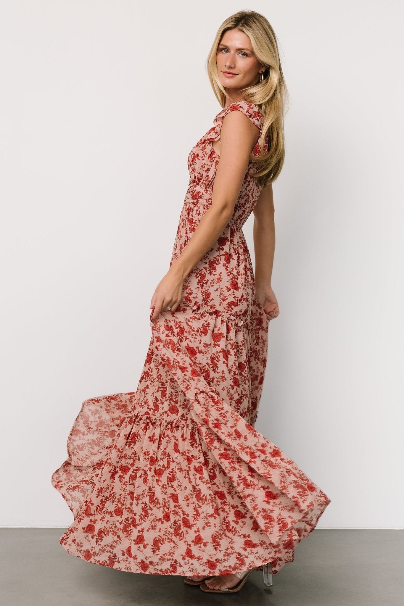 Martina Maxi Dress | Blush + Red
