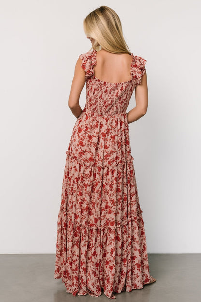 Martina Maxi Dress | Blush + Red