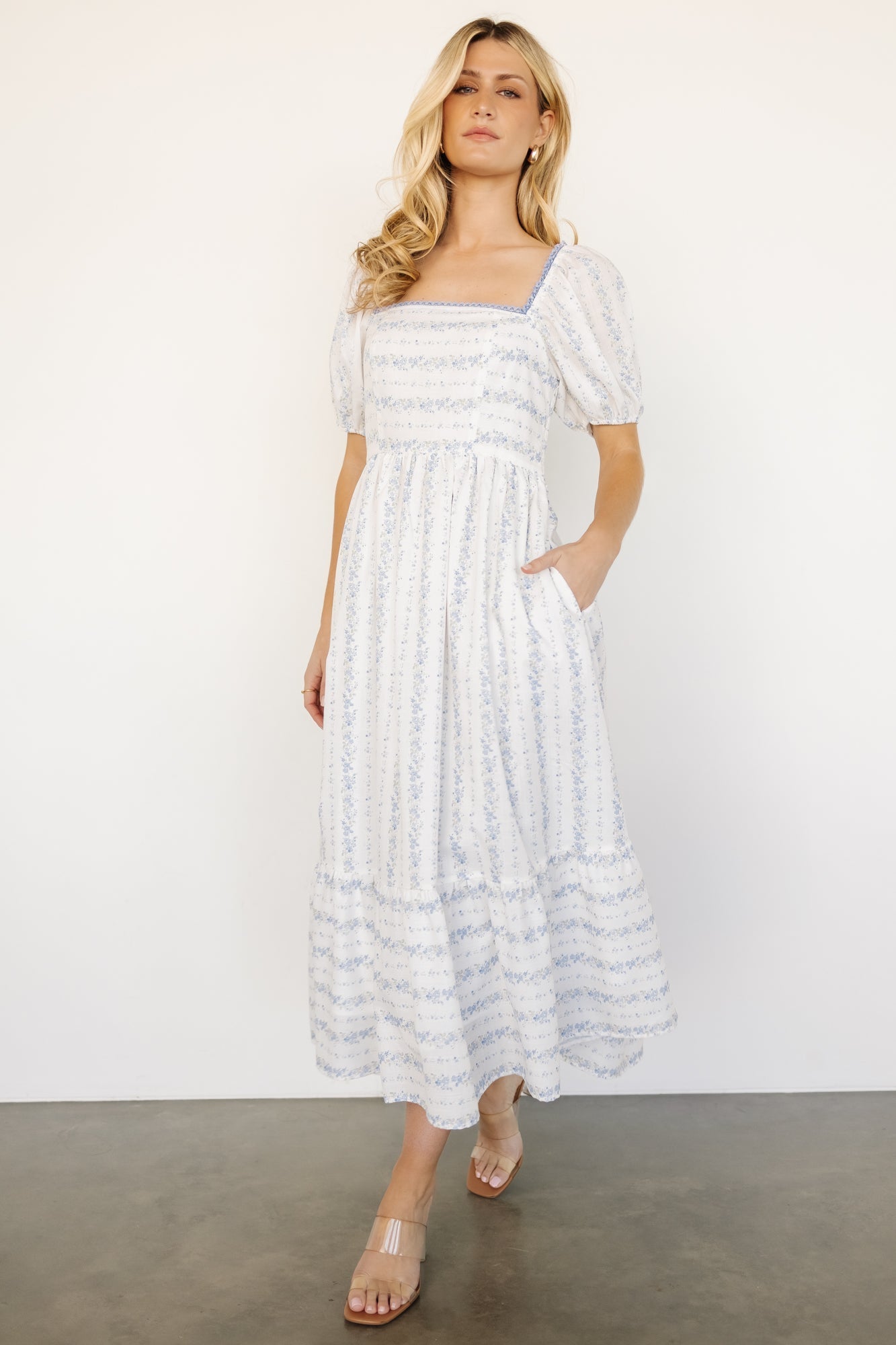 Martine Puff Sleeve Dress | Ivory Multi Floral