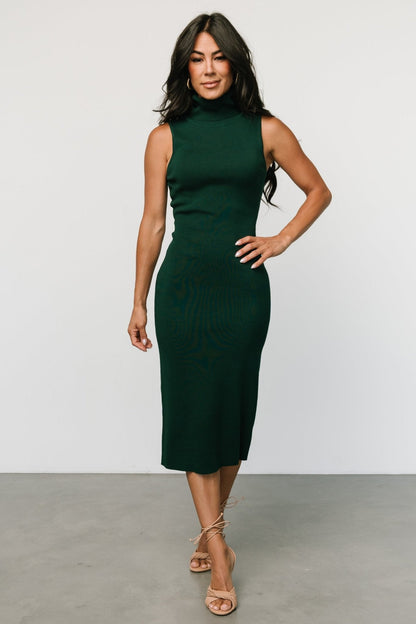 Melbourne Turtleneck Midi Dress | Emerald