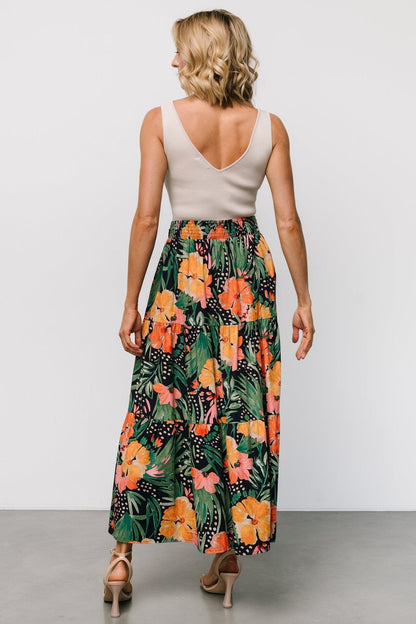 Melea Skirt | Navy Multi Floral