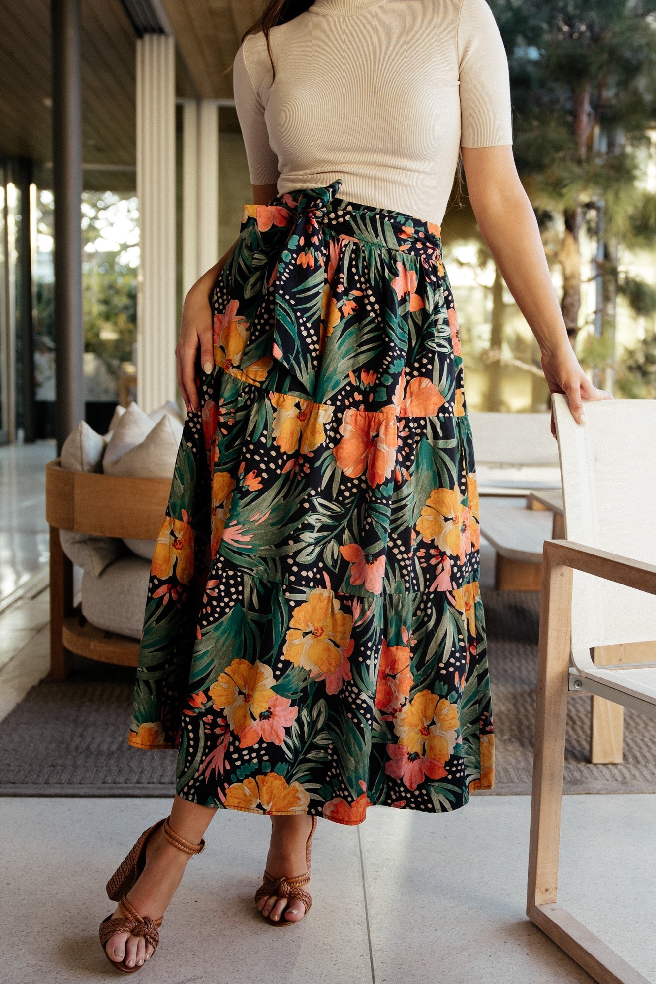 Melea Skirt | Navy Multi Floral