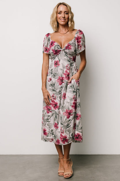 Melinda Midi Dress | Pink Floral