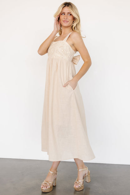 Mia Tie Back Dress | Natural