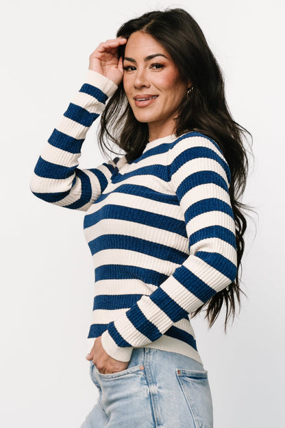Milwaukee Striped Sweater | Blue + Ivory