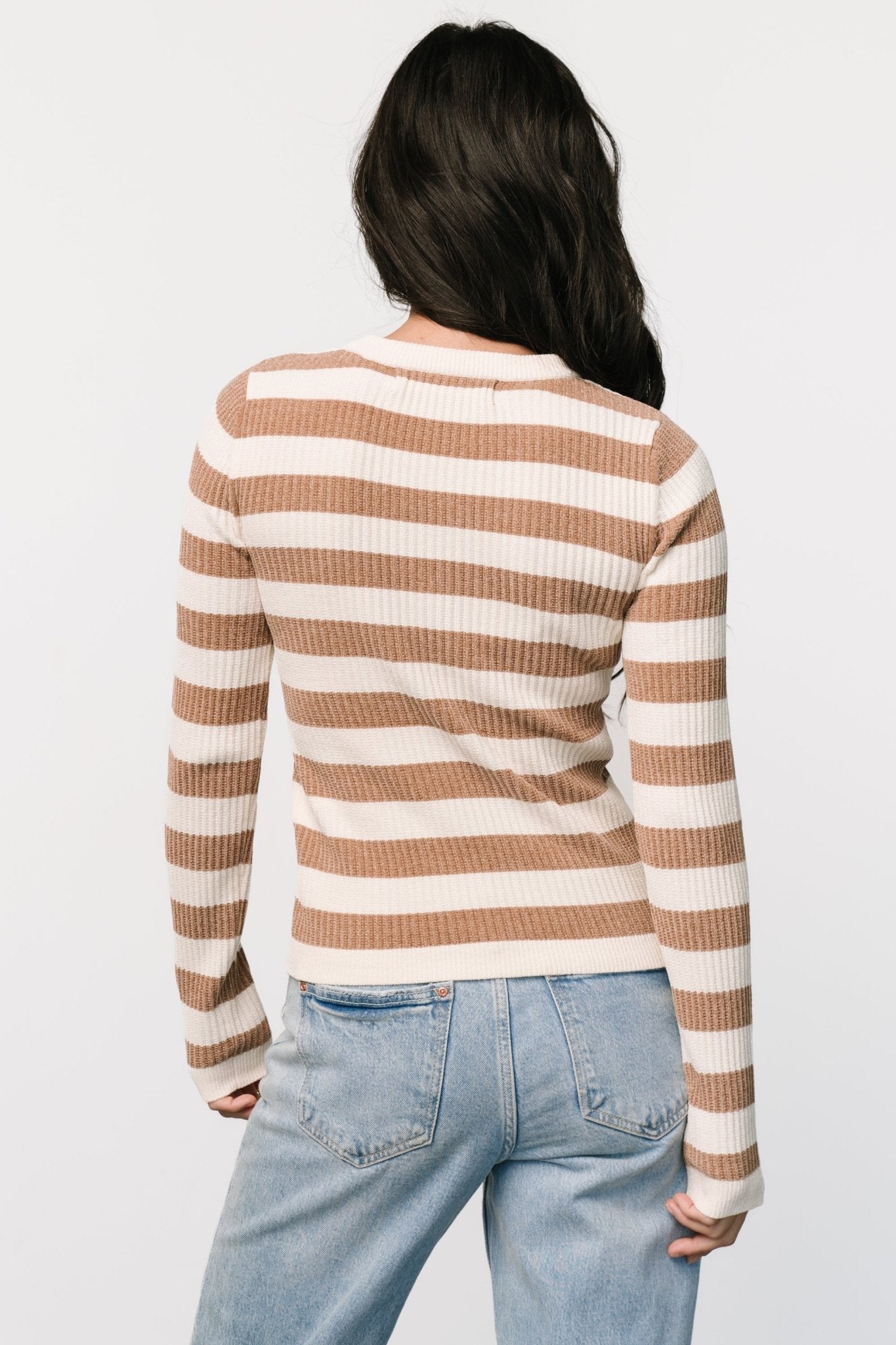 Milwaukee Striped Sweater | Camel + Ivory