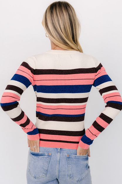 Milwaukee Striped Sweater | Coral Multi