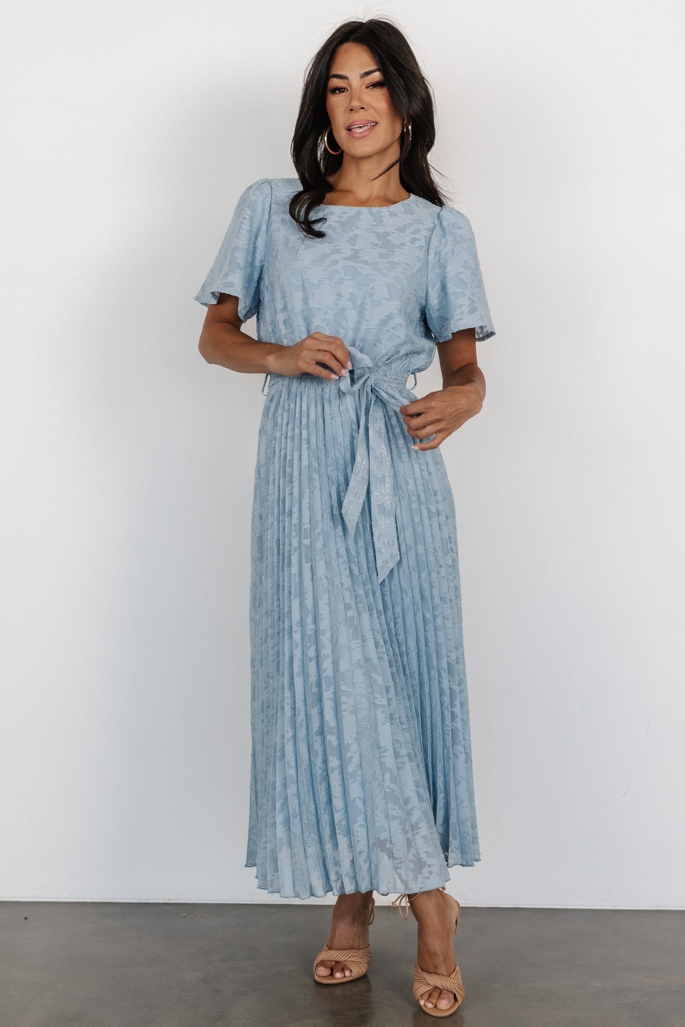 Mindy Pleated Dress | Light Blue