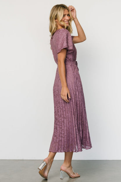 Mindy Pleated Dress | Vintage Plum