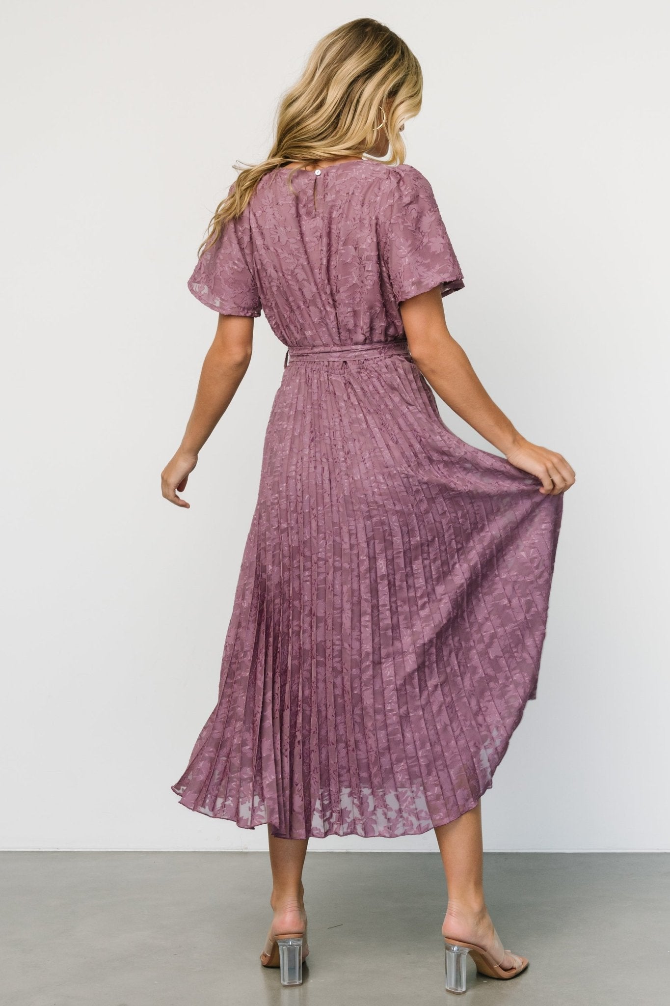 Mindy Pleated Dress | Vintage Plum