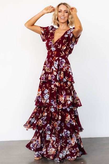 Montaigne Ruffle Maxi Dress | Mulberry Floral