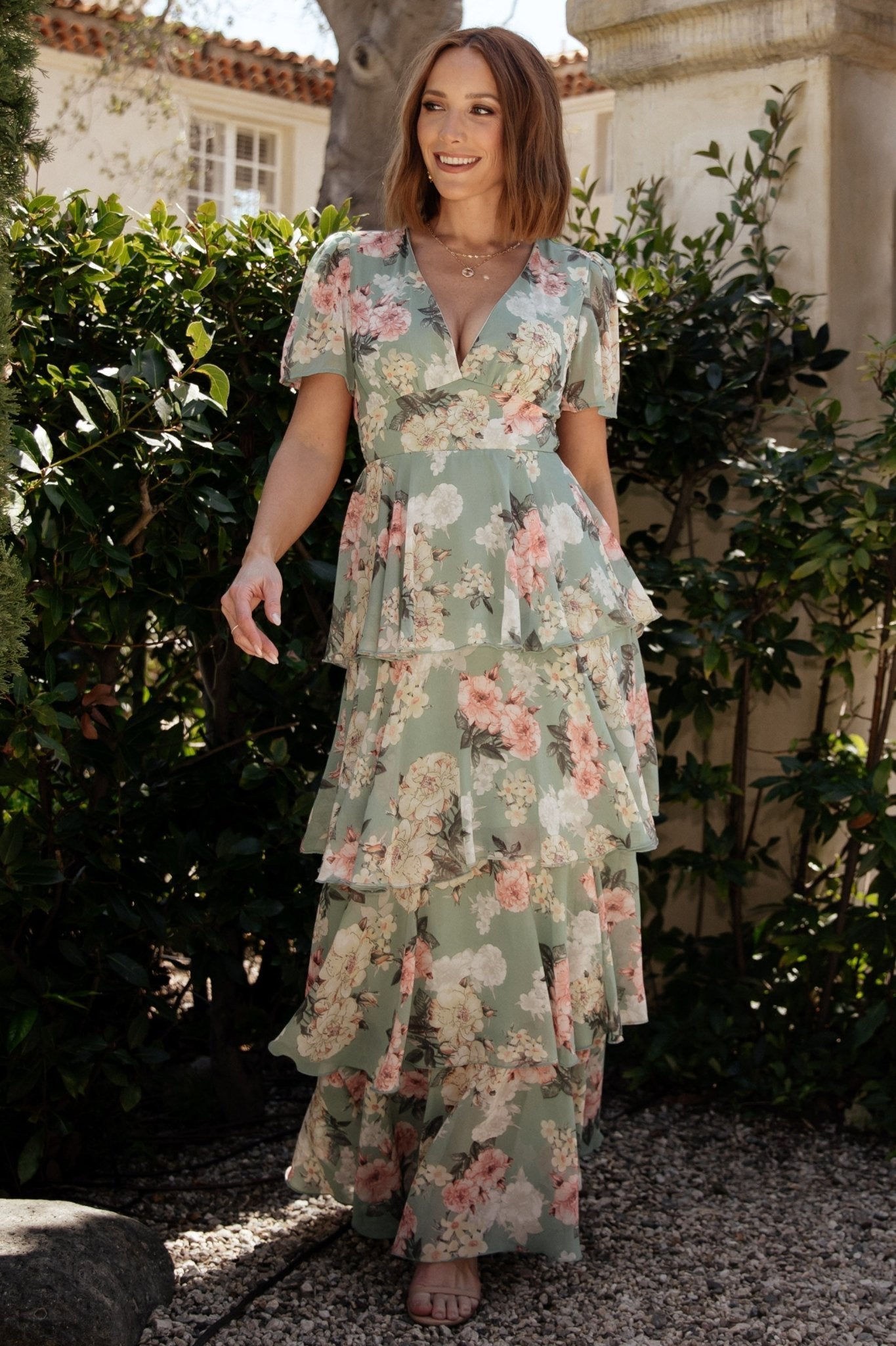 Montaigne Ruffle Maxi Dress | Sage Floral
