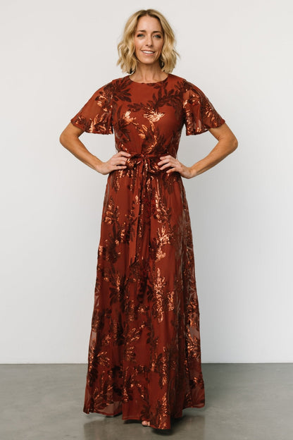 Muse Sequin Maxi Dress | Cinnamon